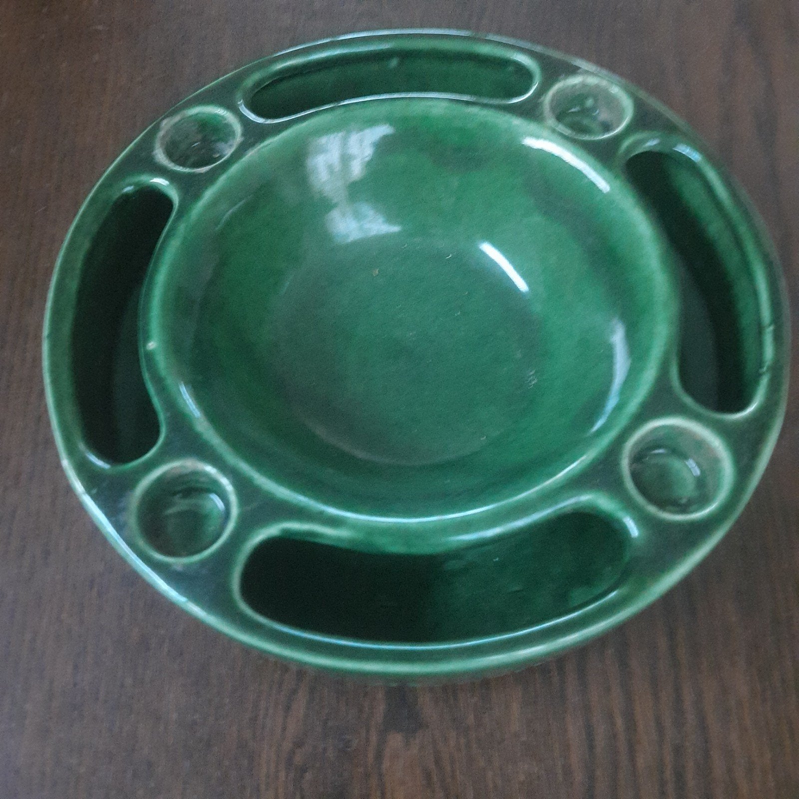 Vintage Jasba Keramiek adventsschaal jaren 50/60 Groen, Ophalen of Verzenden, Zo goed als nieuw
