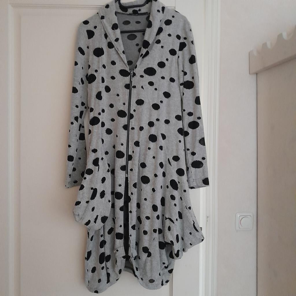 Zeer apart vest/jas met stippen, Onbekend, Grijs, Gedragen, Ophalen