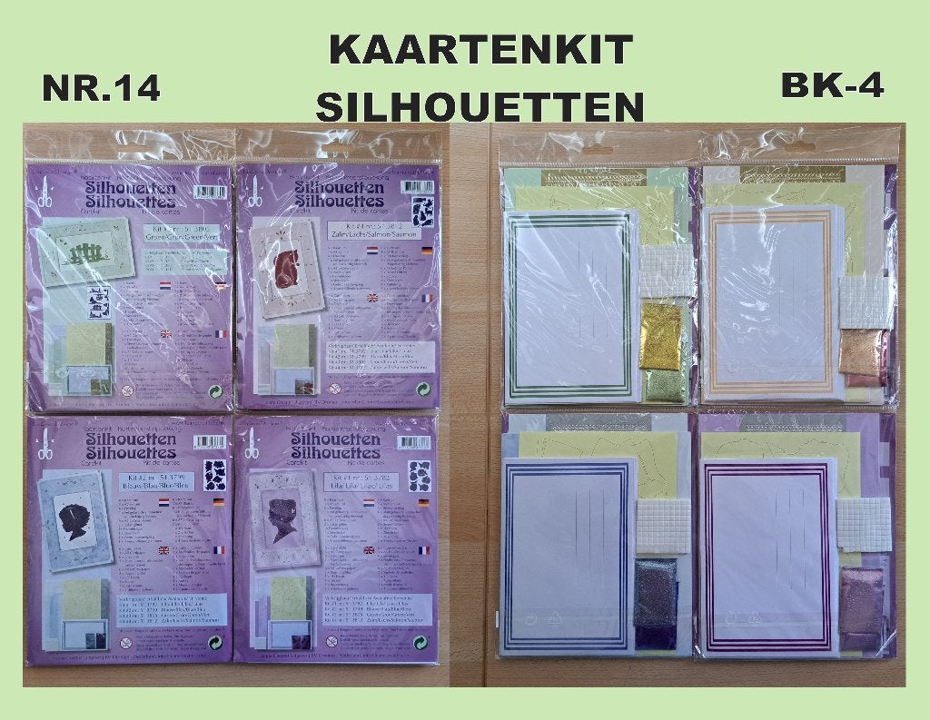 nr.14 PAKKETJES KAARTENKIT SILHOUETTEN VOOR KAARTEN MAKEN, Hobby en Vrije tijd, Kaarten | Zelf maken, Ophalen of Verzenden, Nieuw