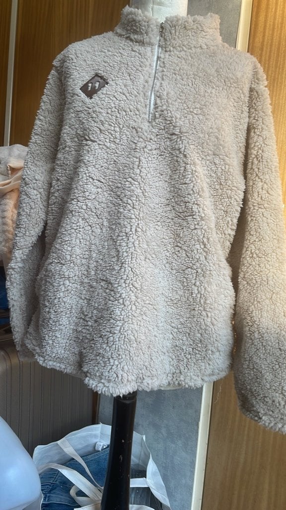 Teddy truien / faux fur sweaters met rits, Ophalen of Verzenden, Nieuw, Maat 46/48 (XL) of groter, Beige