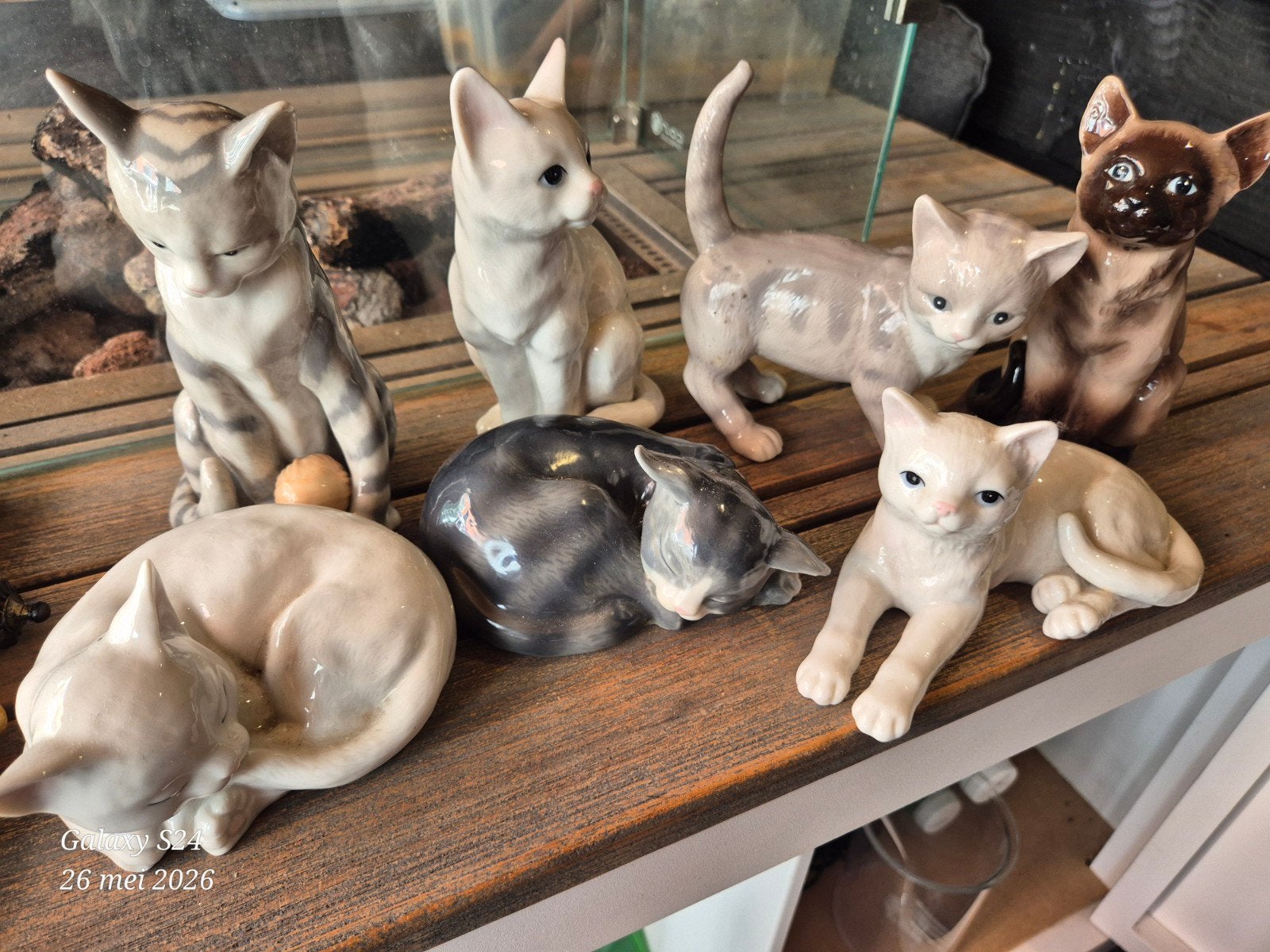 Zillermahler Porselein Katten Poezen Serie - 7 Beeldjes, Verzamelen, Ophalen, Zo goed als nieuw