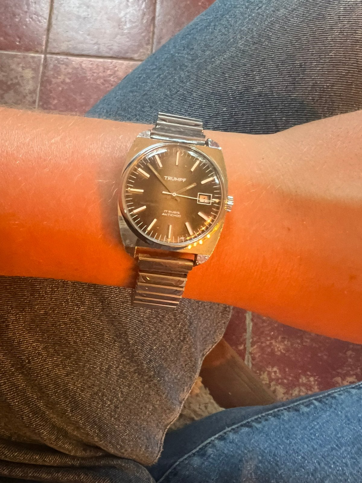 Trupf antichoc heren horloge automaat 17 rubis, Ophalen of Verzenden