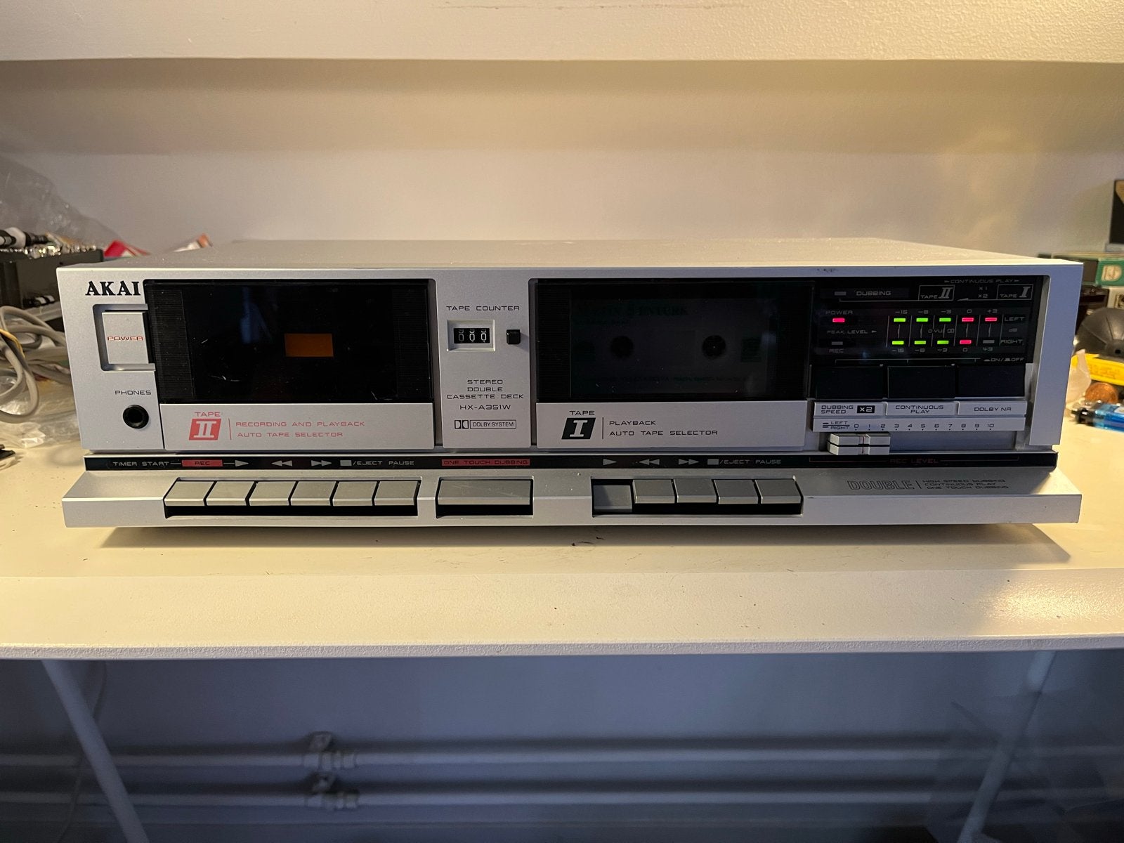 Akai HX-A35W Dubbel Cassettedeck - Vintage Hifi, Ophalen of Verzenden, Dubbel, Akai, Auto-reverse