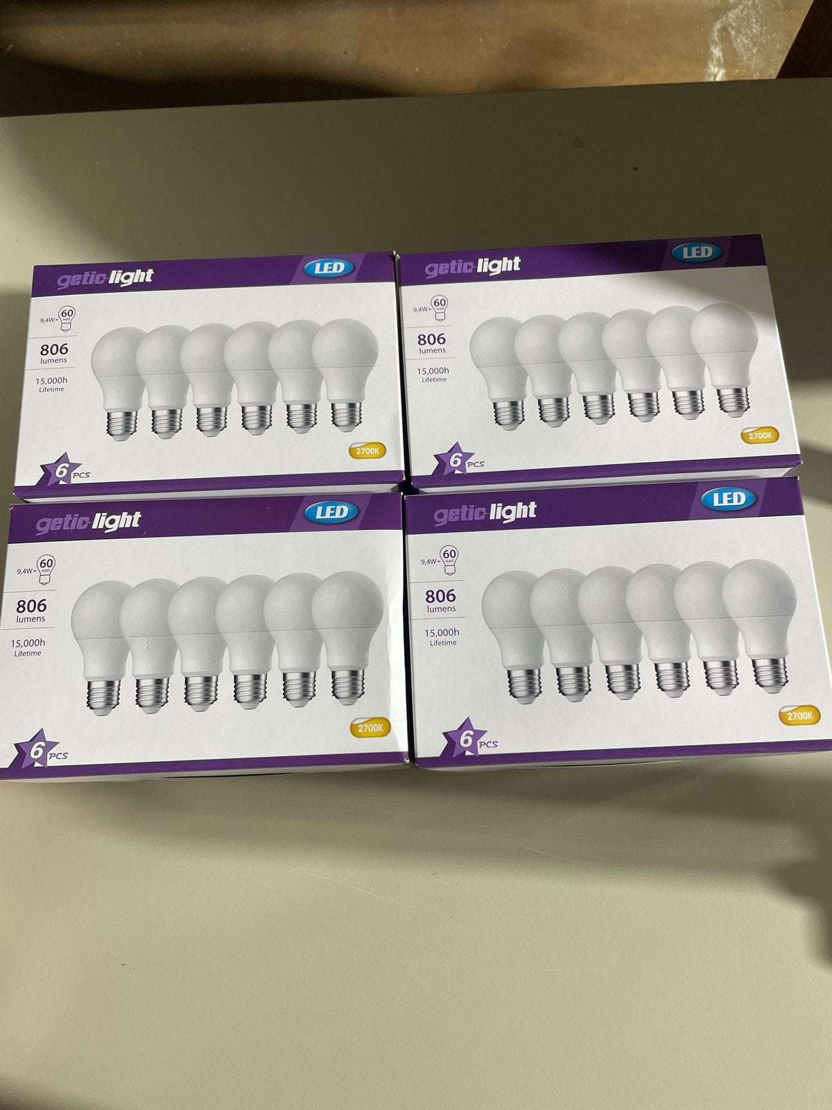 Getic Light LED Lampen E27 806 Lumen 2700K - 24 stuks, Ophalen of Verzenden, Nieuw