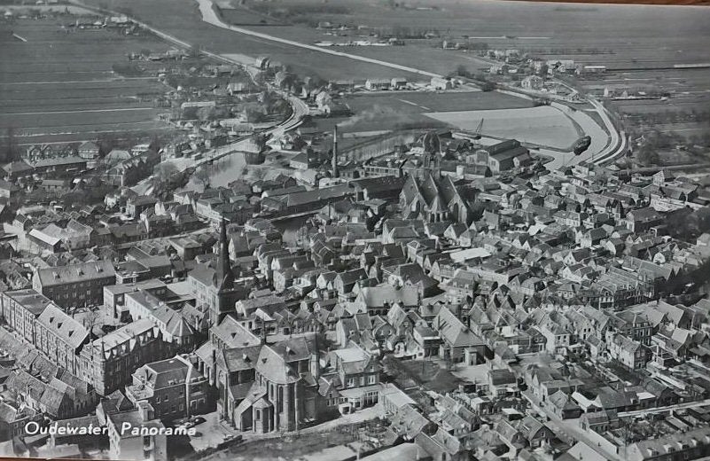 Oudewater- Luchtfoto, Ophalen of Verzenden, 1940 tot 1960, Ongelopen, Utrecht