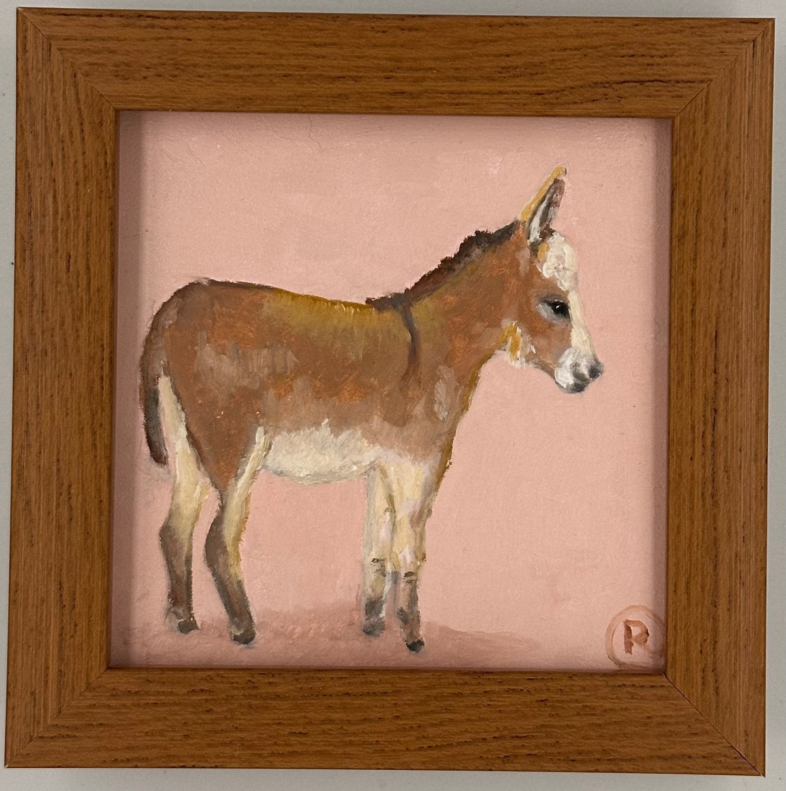 Ezel Nikki in lijst, Antiek en Kunst, Gesigneerd, Ophalen of Verzenden, Dieren, Olieverf