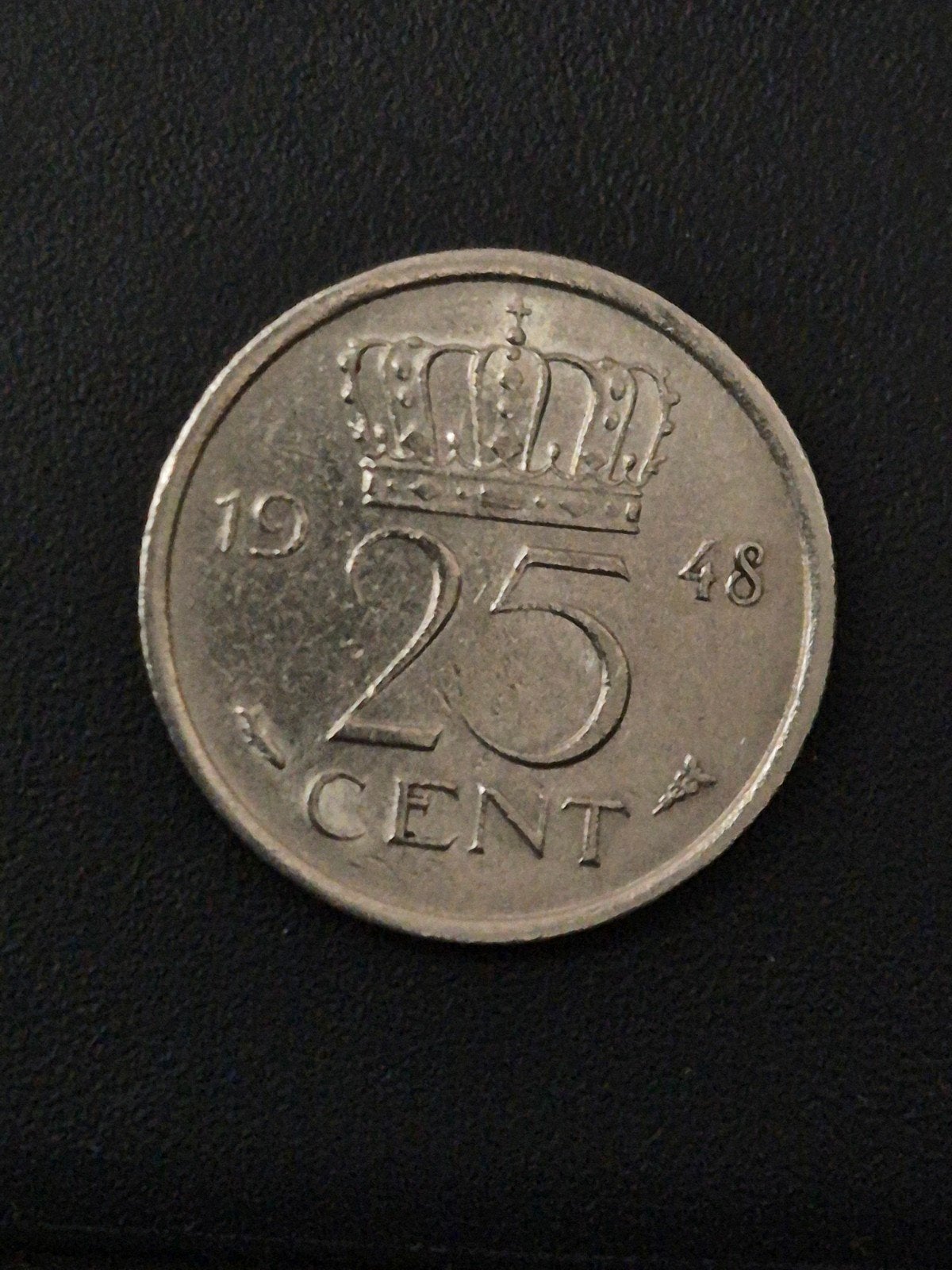 25 cent 1948, Postzegels en Munten, Verzenden, Zilver, 25 cent, Koningin Wilhelmina
