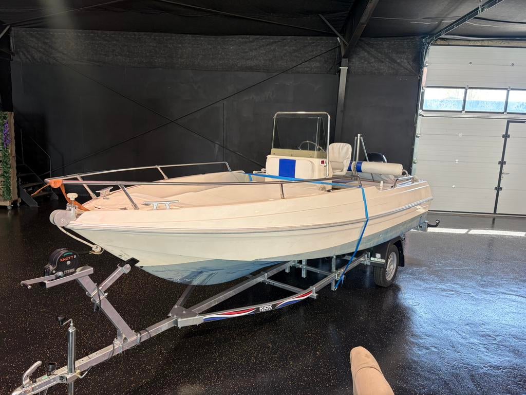 Prachtige Consoleboot met zit / ligdek 70pk Yamaha 24uur oud, Watersport en Boten, Vis- en Consoleboten, Zo goed als nieuw, Ophalen