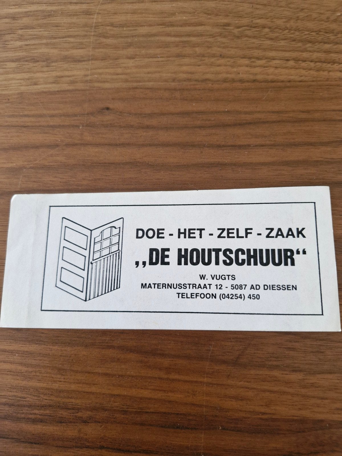 10165 Vintage sticker Doe-Het-Zelf-Zaak "De Houtschuur", Verzamelen, Stickers, Ophalen of Verzenden, Gebruikt