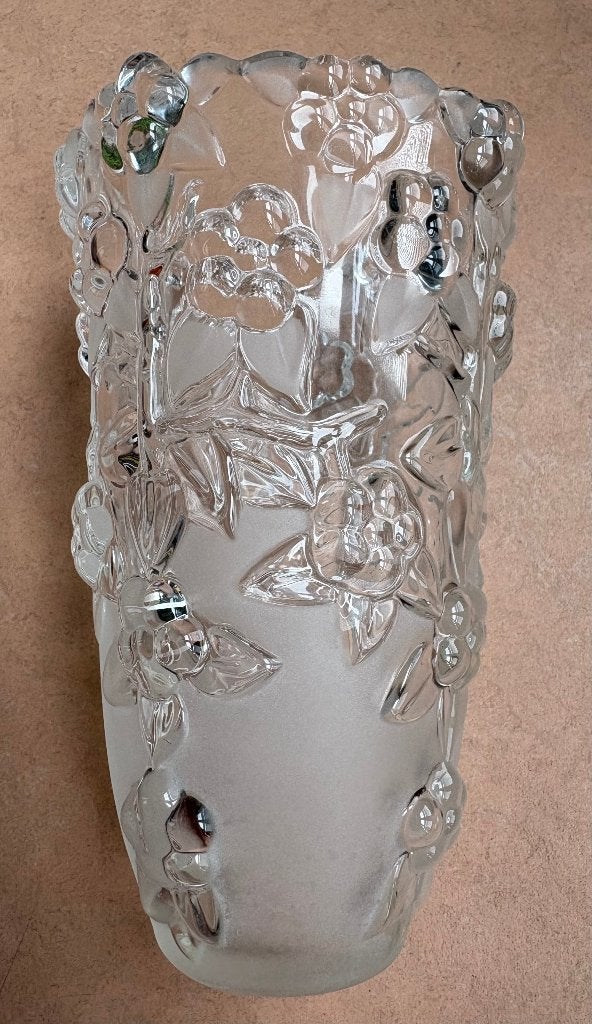 Mikasa Bella Rose Frost vaas, Ophalen of Verzenden, Zo goed als nieuw, Overige kleuren, Glas