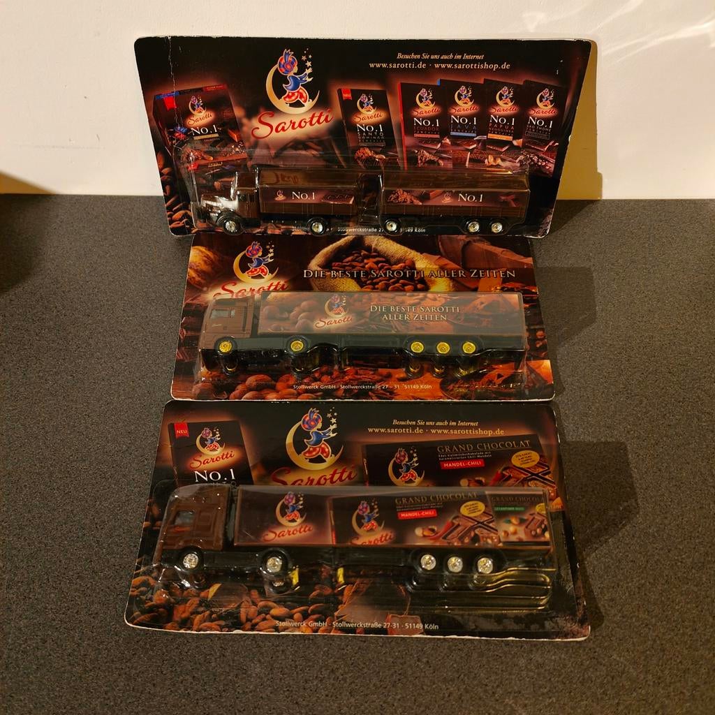 3x Sarotti Model Vrachtwagen - Chocolade Reclame, Ophalen of Verzenden, Nieuw, Bus of Vrachtwagen