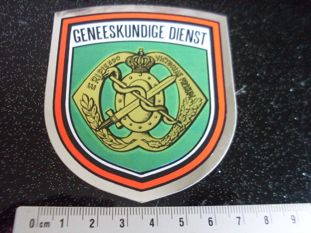 folie sticker geneeskundige dienst logo embleem leger, Verzenden, Zo goed als nieuw, Bedrijf of Vereniging