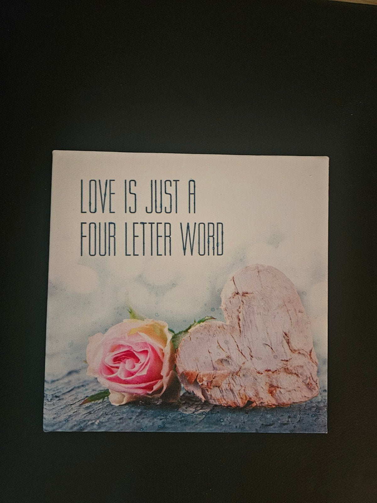 Decoratieve 'LOVE' canvas schilderijen, Ophalen, Minder dan 50 cm, Zo goed als nieuw, Schilderij