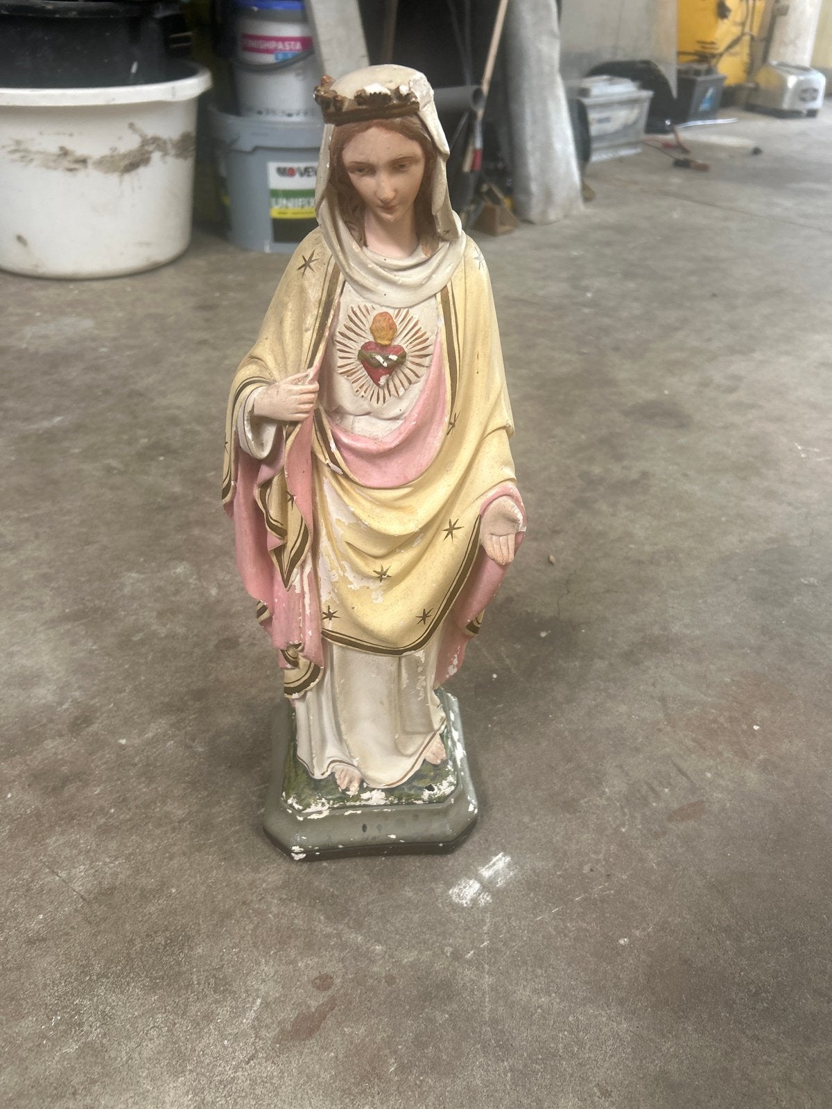 Vintage Mariabeeld - 47 cm hoog en Jezus beeld 83 cm, Ophalen of Verzenden