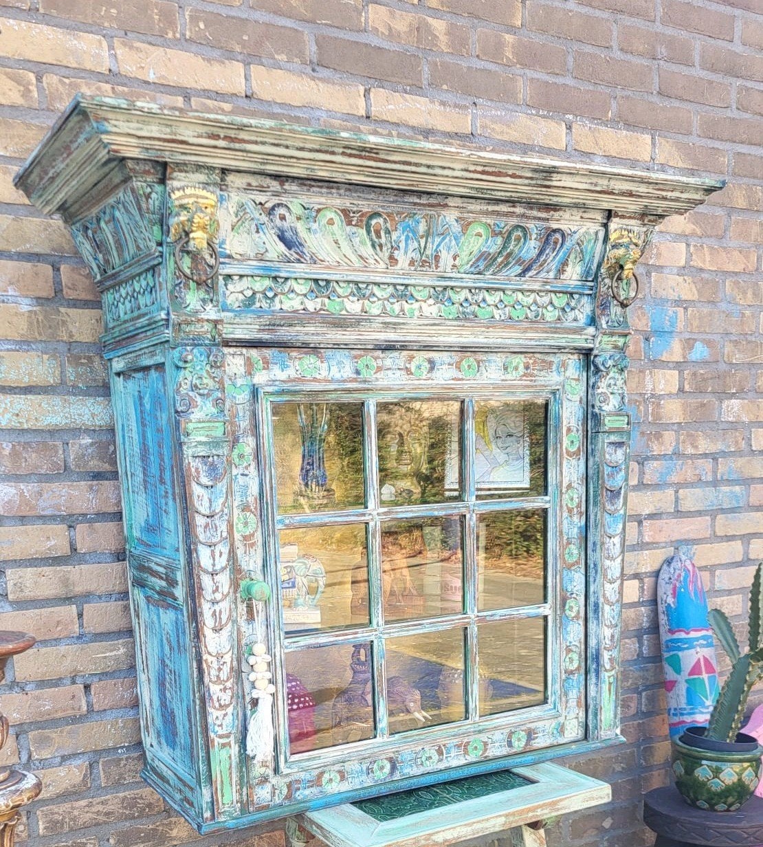 Foto 3 van Shabby/Boho/Houtsnijwerk/Ibiza/Kast/Vitrine