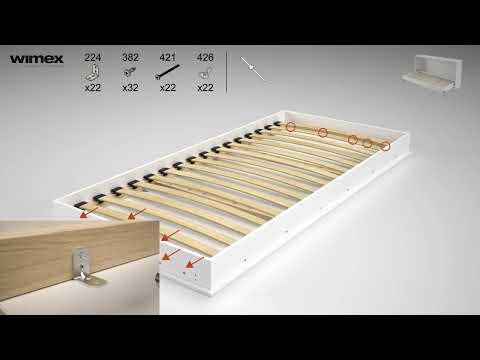 Juist opklapbed horizontaal - 140x200 - Eikenkleur, Huis en Inrichting, Slaapkamer | Bedden, Niet ingevuld, Niet ingevuld, Niet ingevuld
