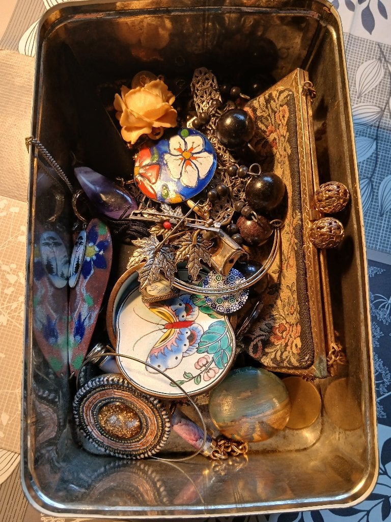 Groot lot bijou, Verzenden, Gebruikt, Overige materialen, Met edelsteen