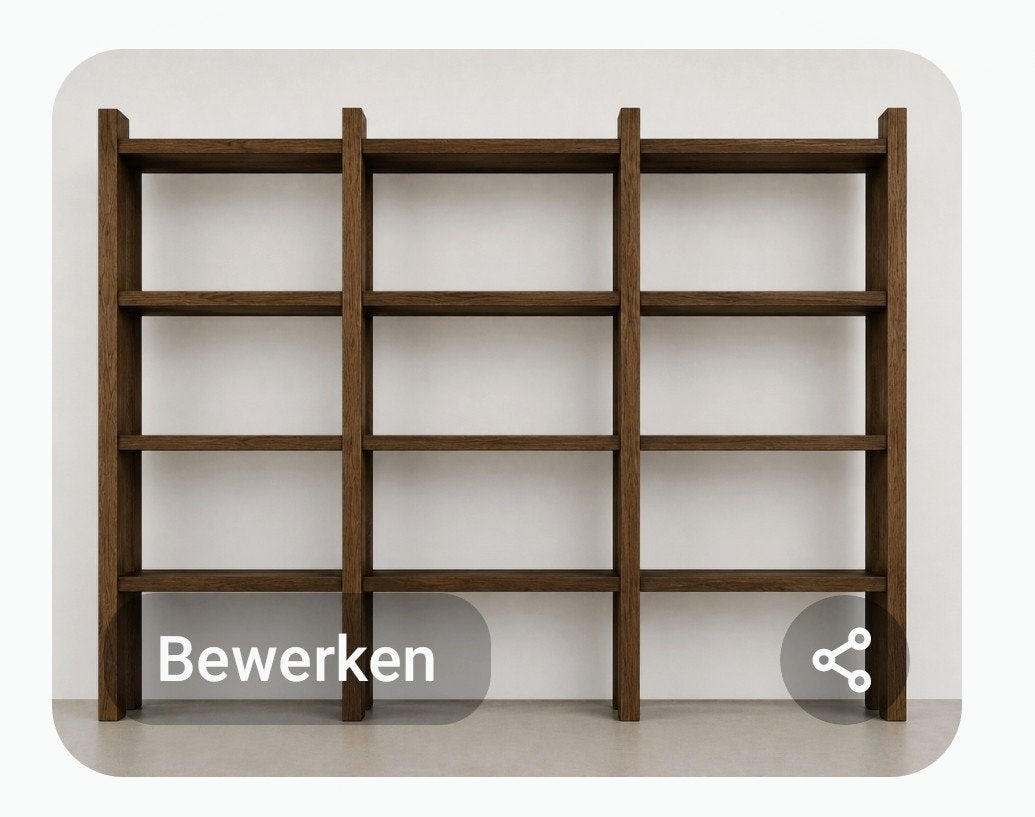 Open wandkast, Ophalen, Zo goed als nieuw, 25 tot 50 cm, Eikenhout