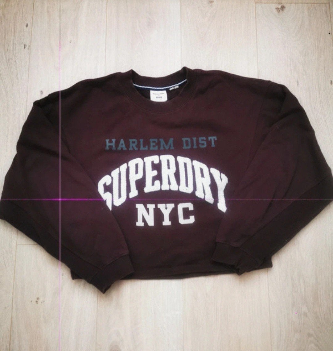 Superdry Cropped Trui - Harlem Dist NYC maat 40, Superdry, Ophalen of Verzenden, Zo goed als nieuw, Maat 36 (S)