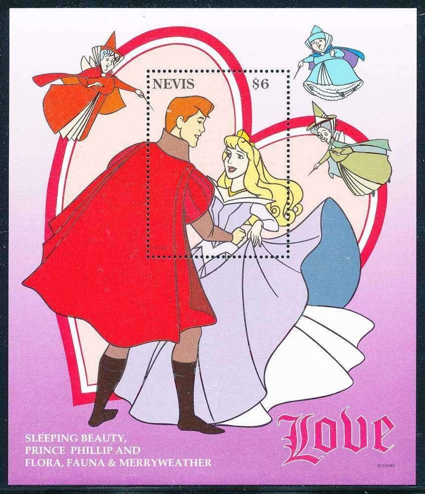 Nevis Doornroosje Walt Disney Mickey Donald MNH, Verzenden, Overige landen, Postfris