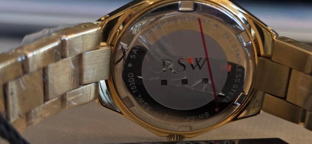 RSW Polshorloge Goud verguld  met diamanten- Nieuw, Sieraden, Tassen en Uiterlijk, Horloges | Dames, Polshorloge, Nieuw, Goud