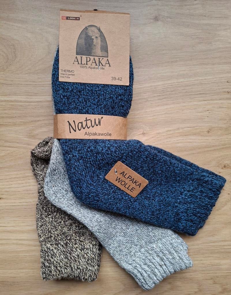 3 Paar Dikke Alpaka Wollen Sokken Maat 39-42, Kleding | Dames, Sokken en Kousen, Sokken en Kniesokken, Overige kleuren, Alpaka