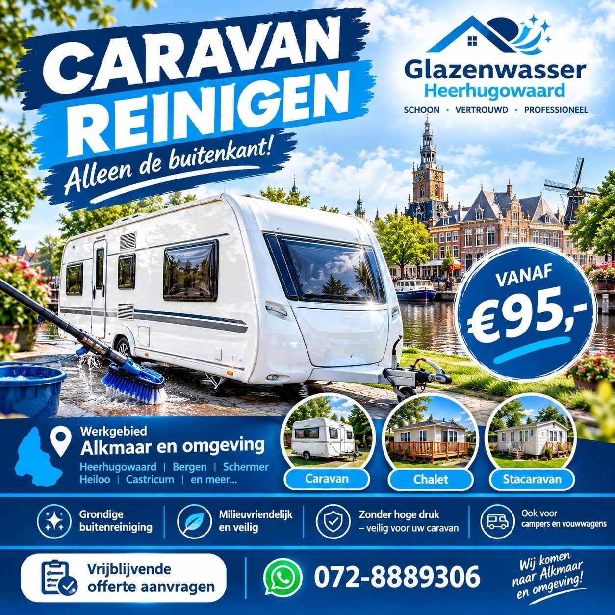 caravan. stacaravan of chalet buitenzijde reinigen, Diensten en Vakmensen