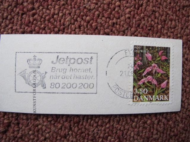 Denemarken posthoorn poststempel, Verzenden, Denemarken, Gestempeld