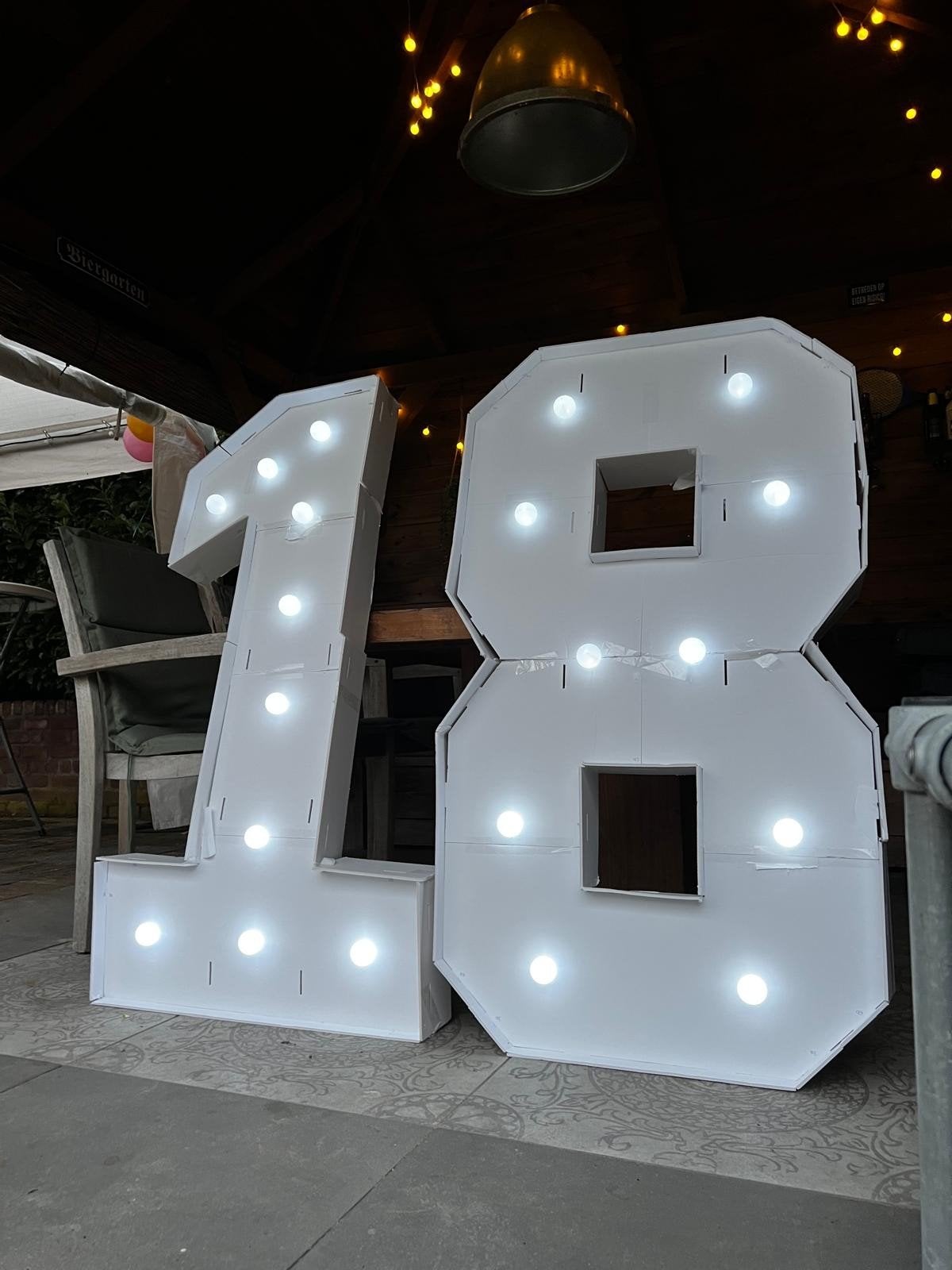 GRATIS - Cijfers met licht - versiering 18 jaar, Ophalen, Gebruikt, Verjaardag