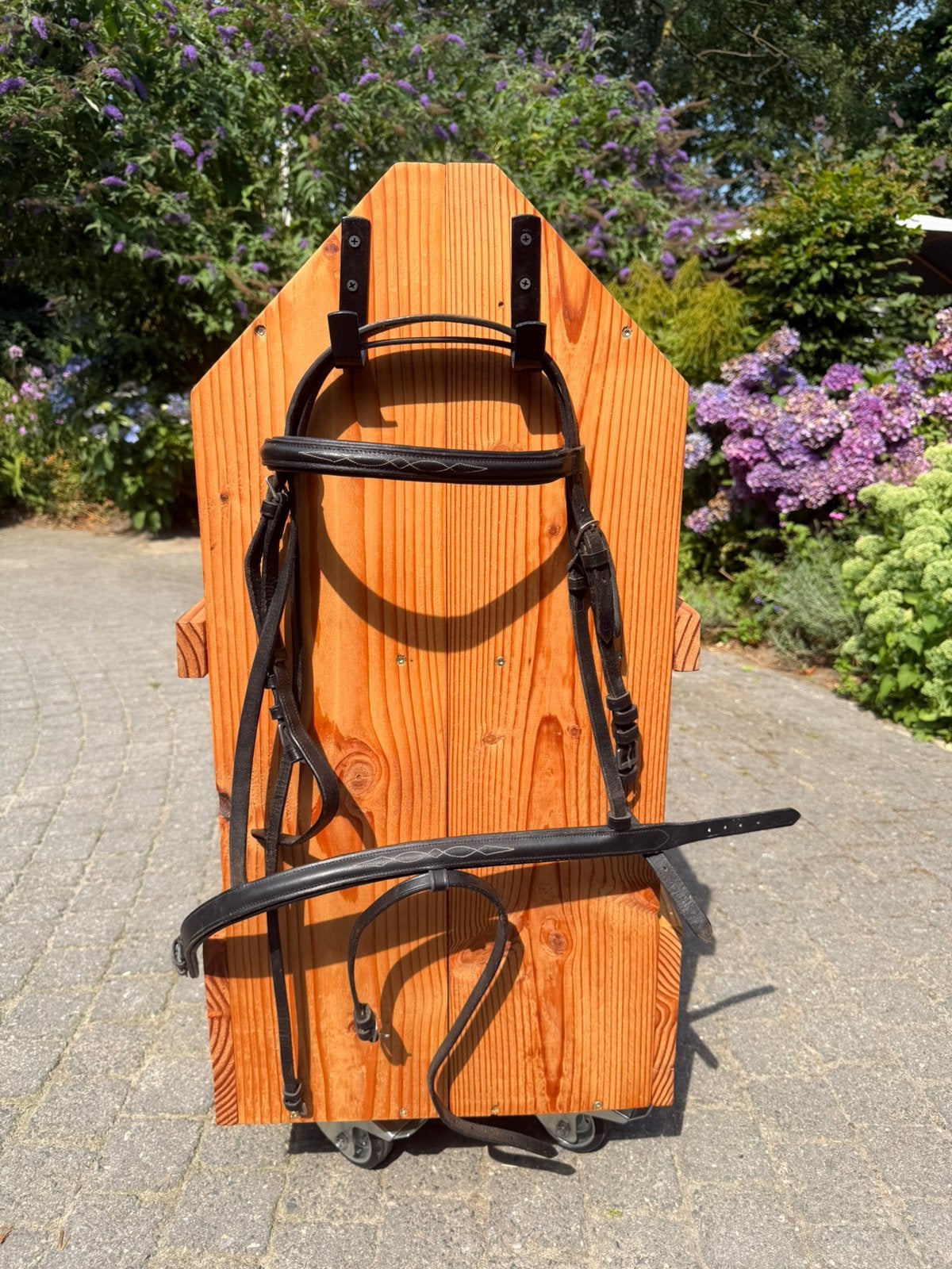 Hoofdstel zwart met wit stiksel, cob /kleine full, Hoofdstel, Wit, Ophalen of Verzenden, Zo goed als nieuw