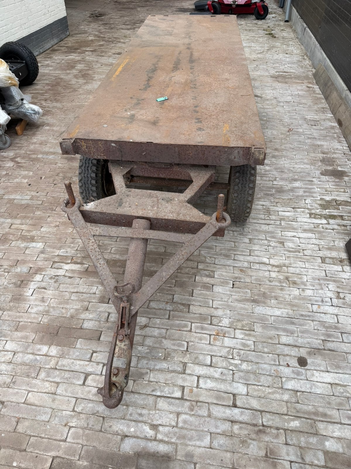 Platte kar landbouwwagen platte wagen fruitwagen kar, Ophalen, Zo goed als nieuw