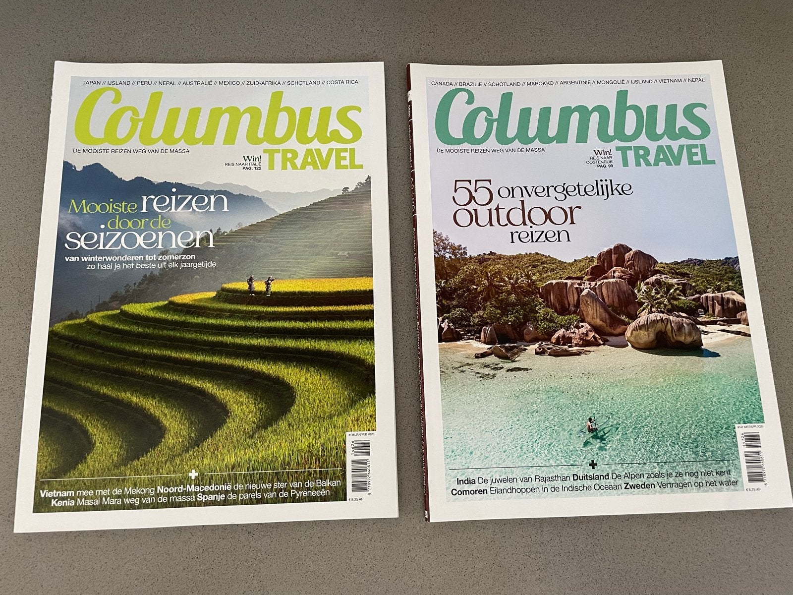 Columbus Travel tijdschrift edities 146 & 147 (2026), Ophalen of Verzenden, Zo goed als nieuw, Overige typen