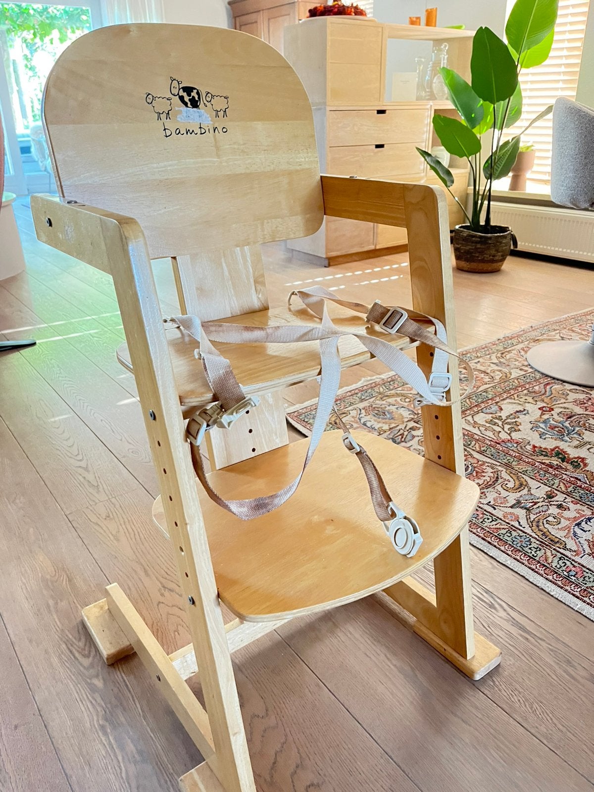 Houten kinderstoel, Kinderen en Baby's, Kinderstoelen, Ophalen, Gebruikt, Overige typen, Gordel(s)