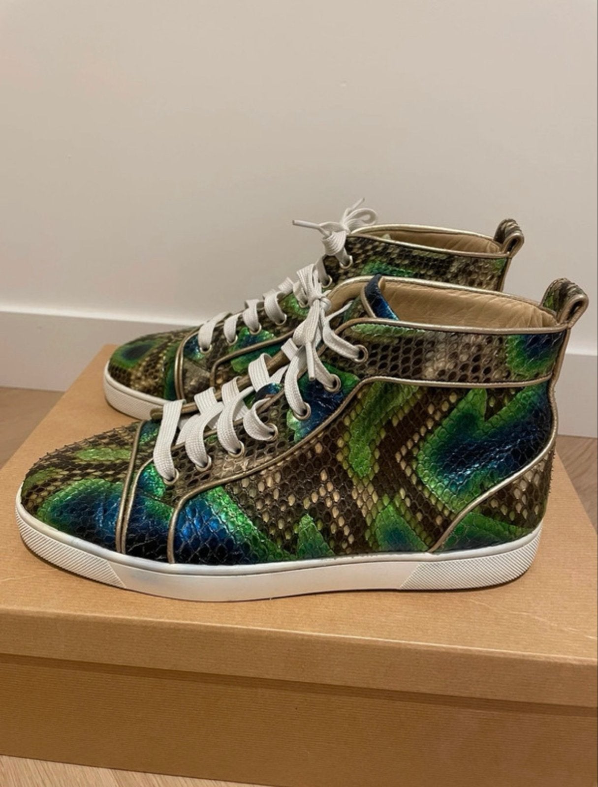 Christian Louboutin Sneakers Python Slangenprint Maat 42, Ophalen of Verzenden, Zo goed als nieuw, Overige kleuren, Sneakers of Gympen