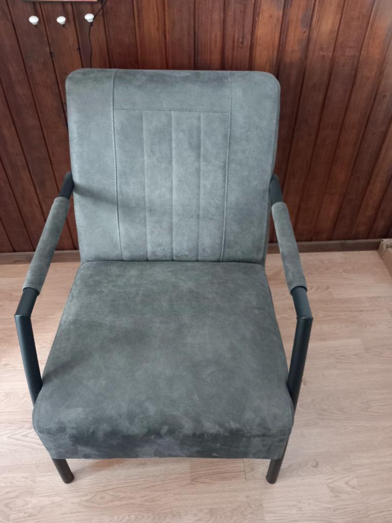 Fauteuil grijs, Ophalen, Zo goed als nieuw, Leer