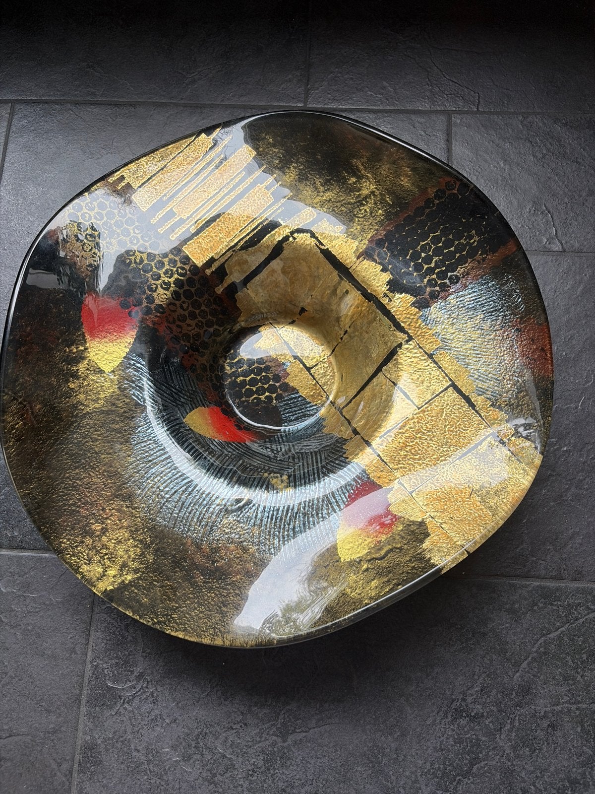 Decoratieve schaal met goudfolie, Antiek en Kunst, Ophalen