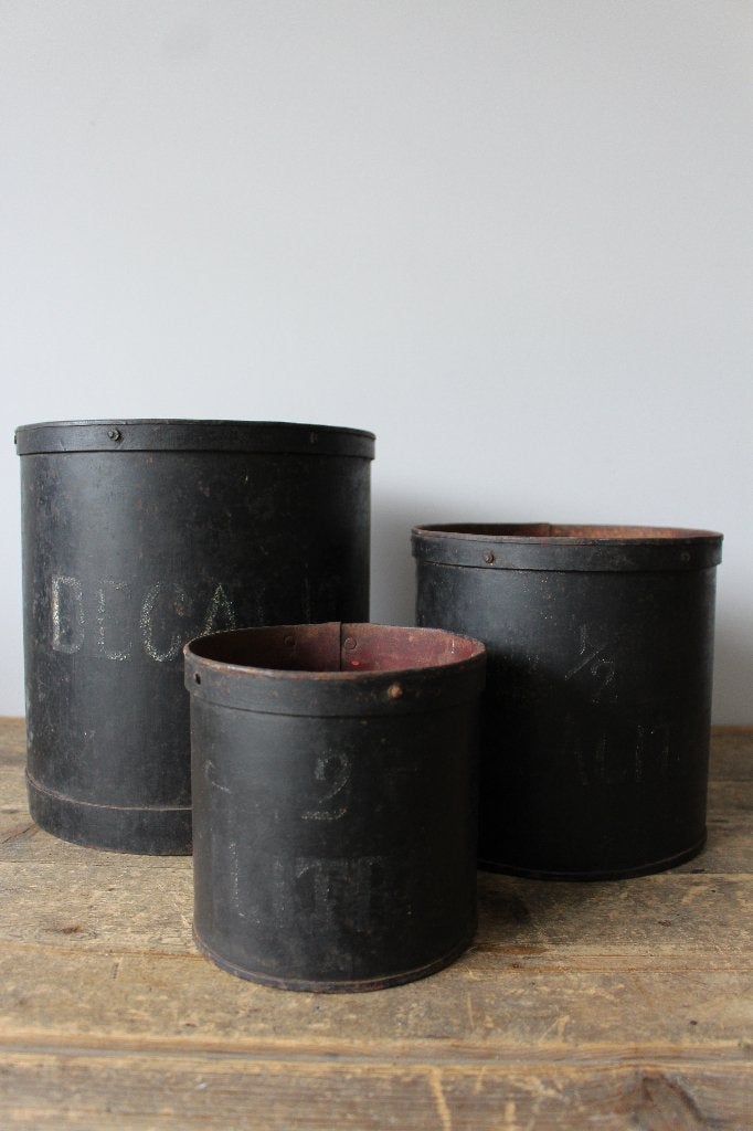 Lot van 3 oude Franse tonnen inhoudsmaten *Pronck & Praal*, Ophalen of Verzenden
