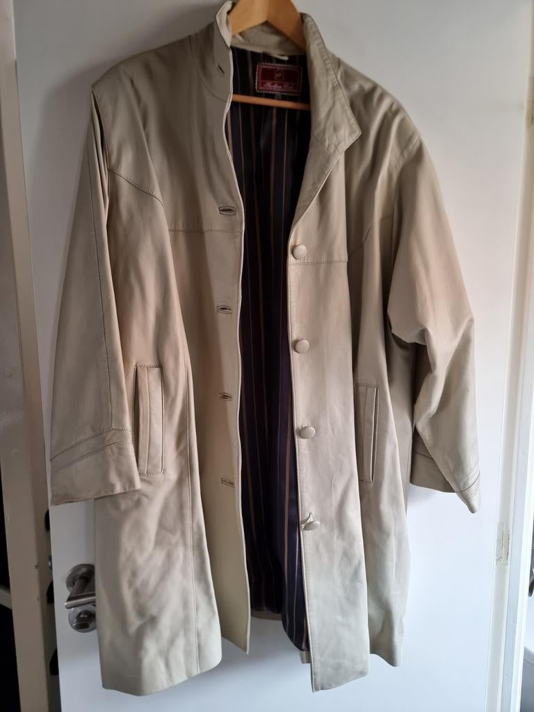 Vintage Lamsvlees Leren Jas XXXL, Ophalen of Verzenden, Gedragen, Beige