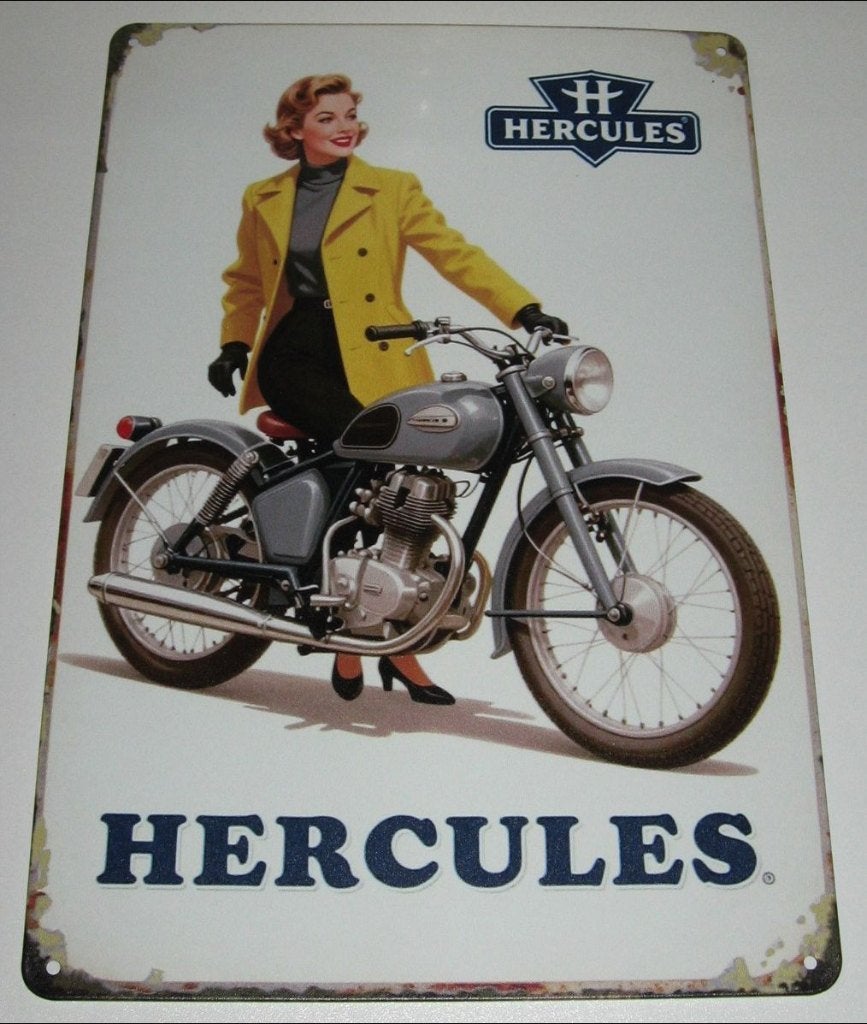 HERCULES MOTOR : Metalen Bord Oldtimer Hercules Motor, Verzenden, Nieuw, Motoren