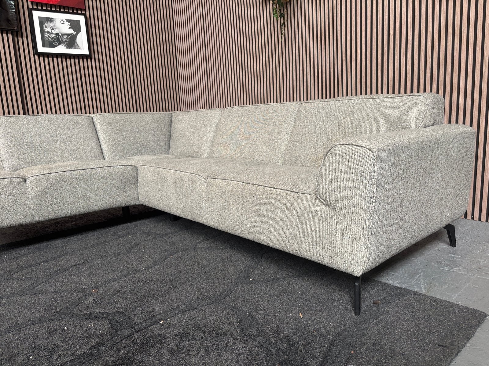 GRATIS LEVERING Hoekbank Grijs/Groen 265x195 GEREINIGD, 250 tot 300 cm, Hoekbank, Ophalen of Verzenden, Zo goed als nieuw