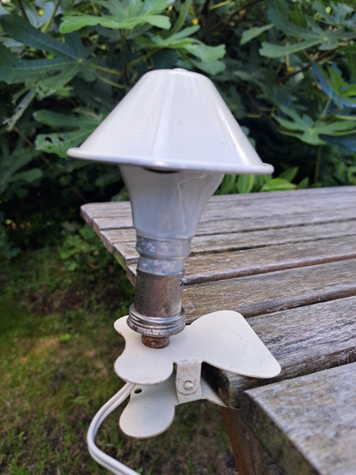 Vintage Frans champignon lampje met klem, Ophalen of Verzenden