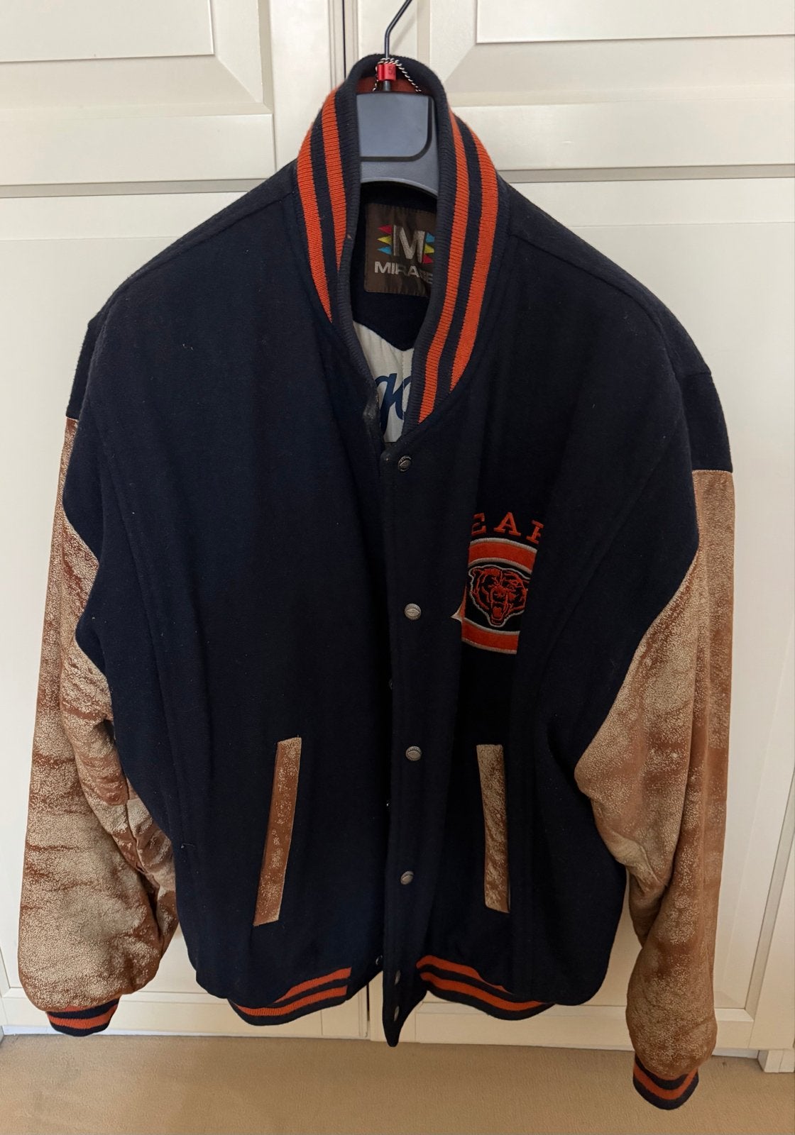 Vintage NFL Chicago Bears Jacket XL 40jaar oud, Ophalen of Verzenden, Zo goed als nieuw, Maat 56/58 (XL), Blauw