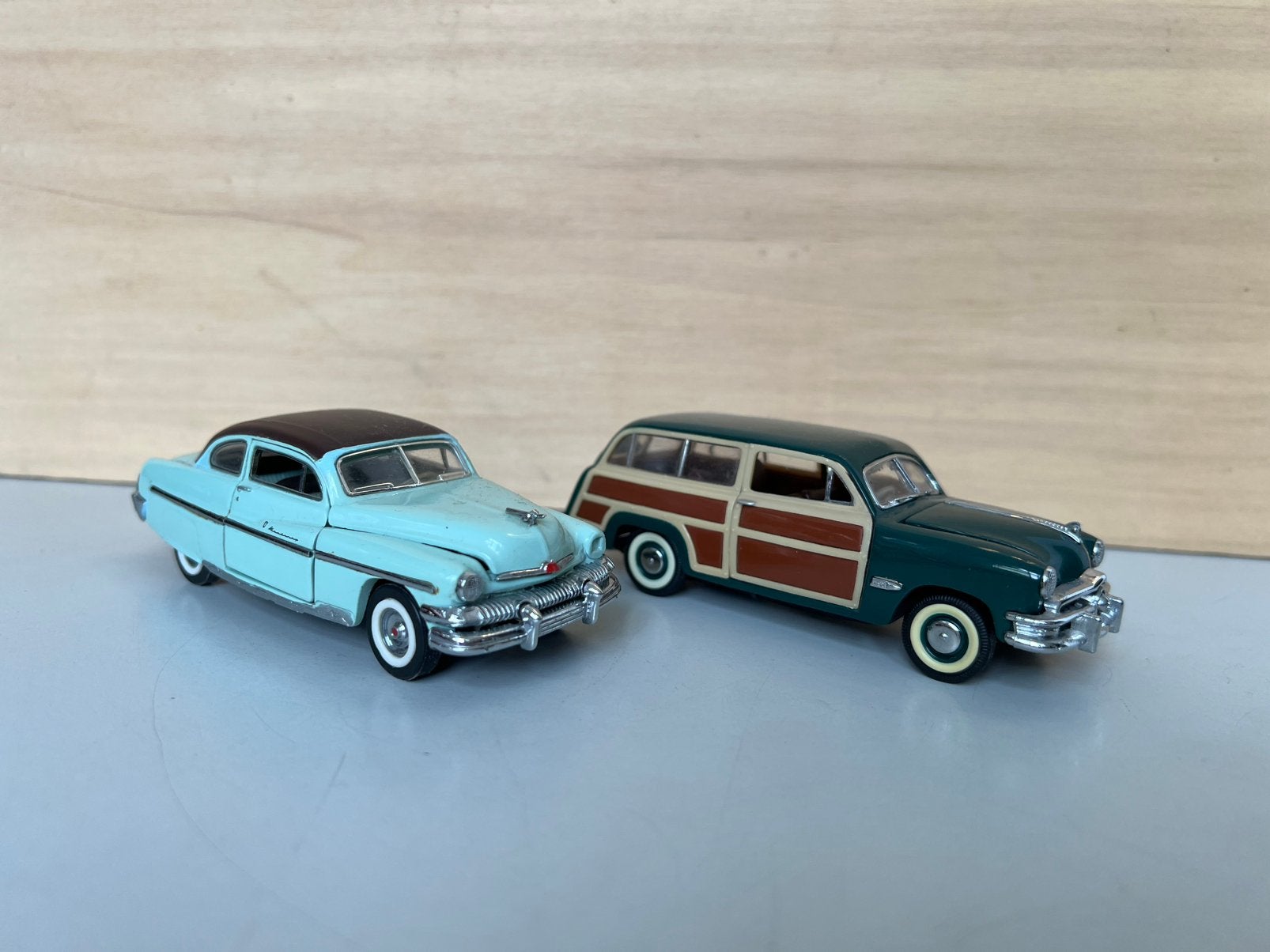 Franklin Mint Ford Woody 1949 en Mercury Monterey 1951., Ophalen of Verzenden, Zo goed als nieuw, Auto, Overige merken