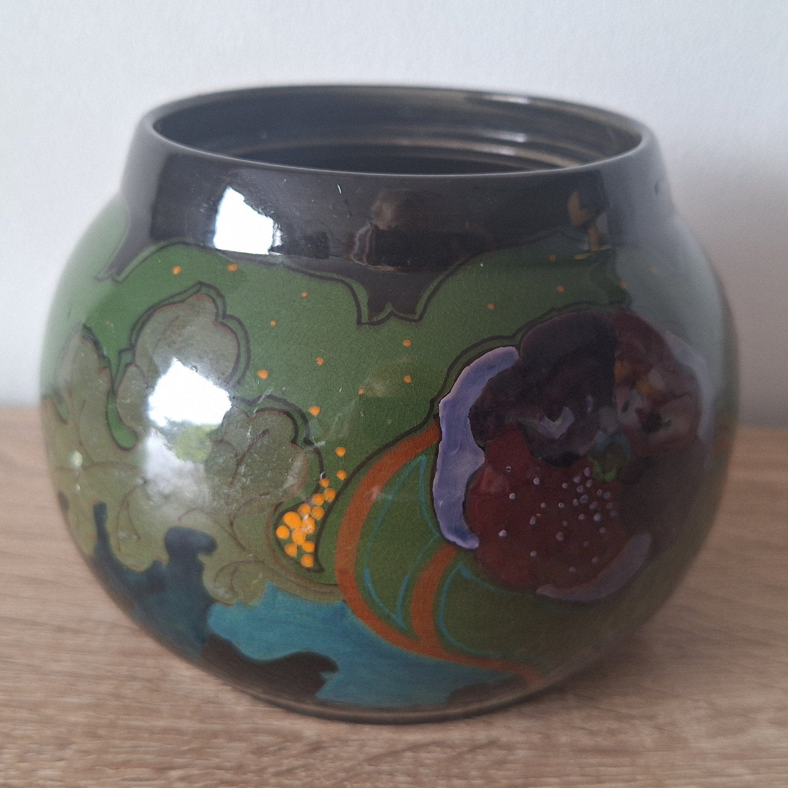 Antieke Arnhemsche Fayence Bloempot – Decor 'Palmet' (1921), Ophalen of Verzenden