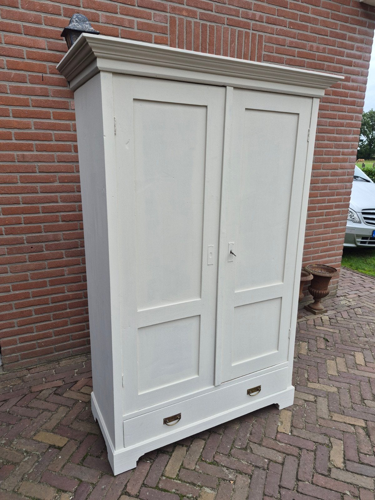 Mooie Strakke Brocante Kast met Lade en Planken, Ophalen