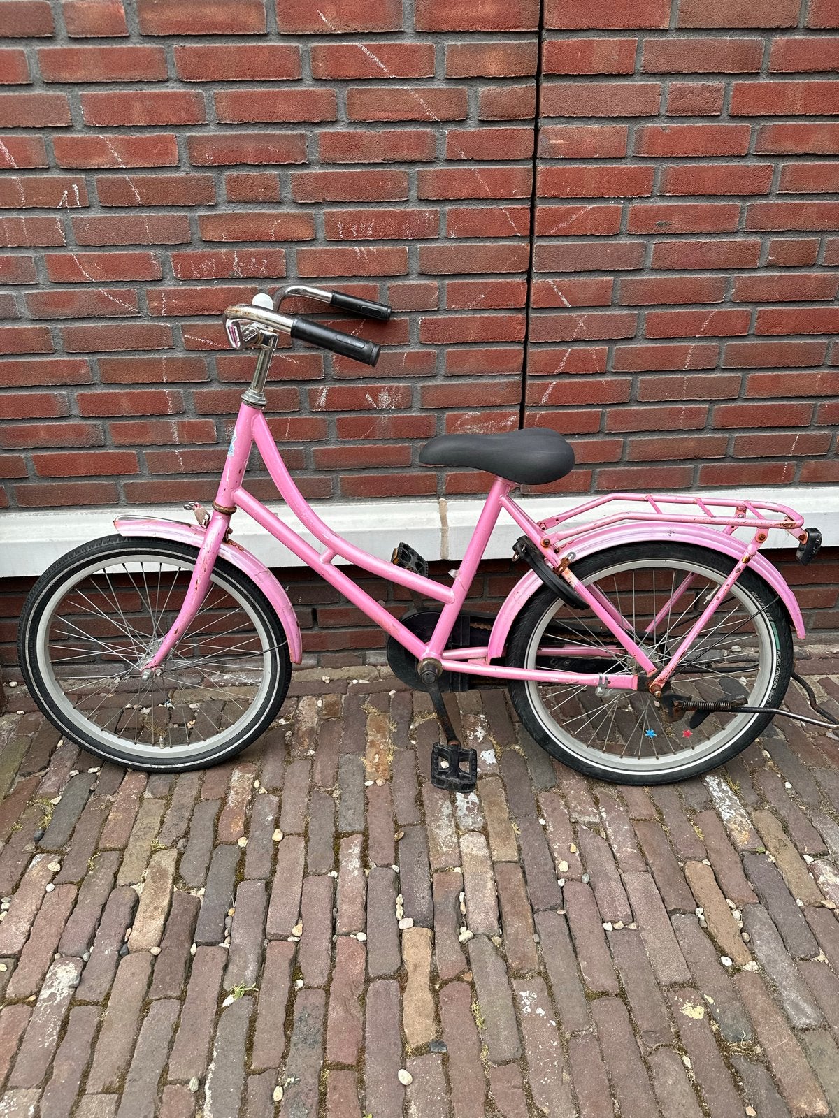 Roze kinderfiets 20 inch - Gebruikt, Fietsen en Brommers, Fietsen | Kinderfietsjes, Ophalen, Gebruikt, Terugtraprem, 20 inch of meer