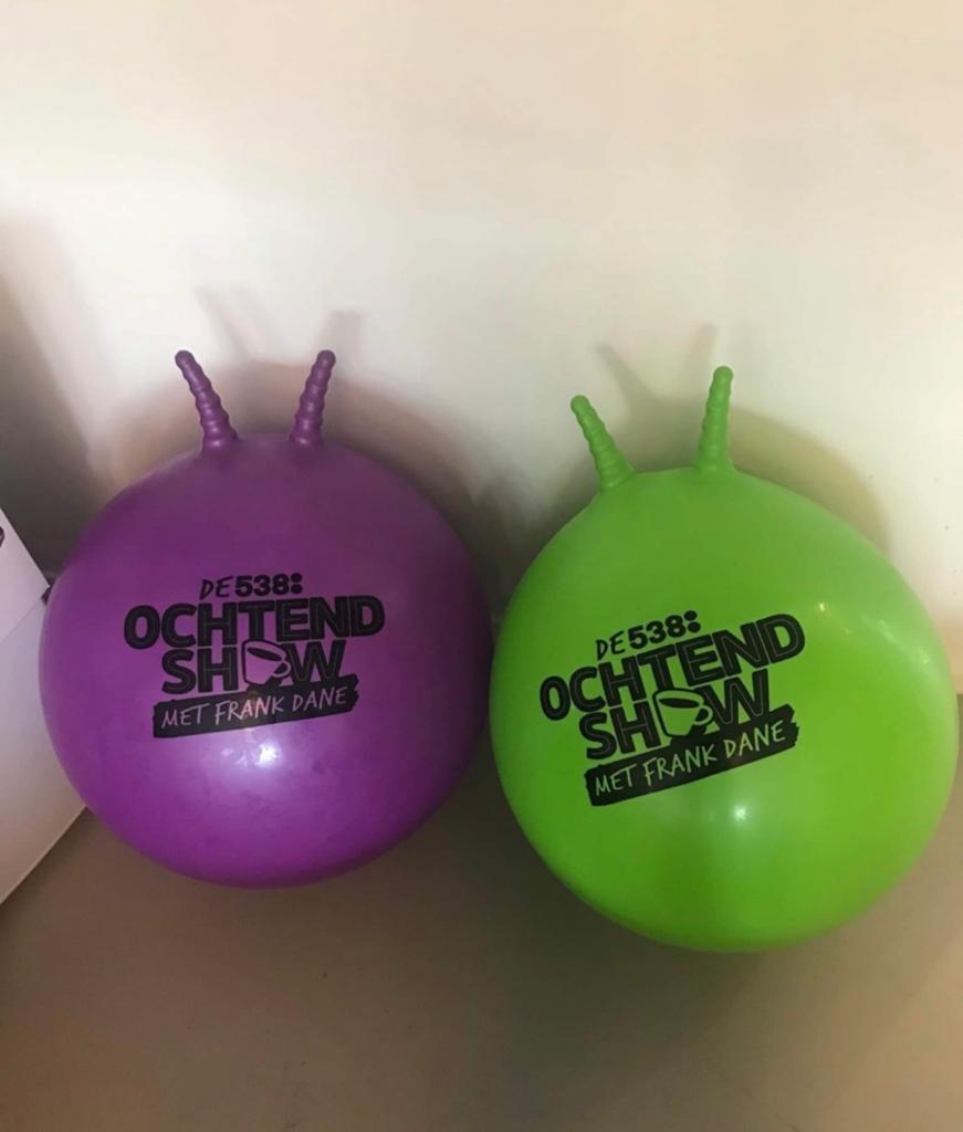 Radio 538 Ochtend Show skippybal (paars en groen), Ophalen of Verzenden, Zo goed als nieuw, Jongen of Meisje