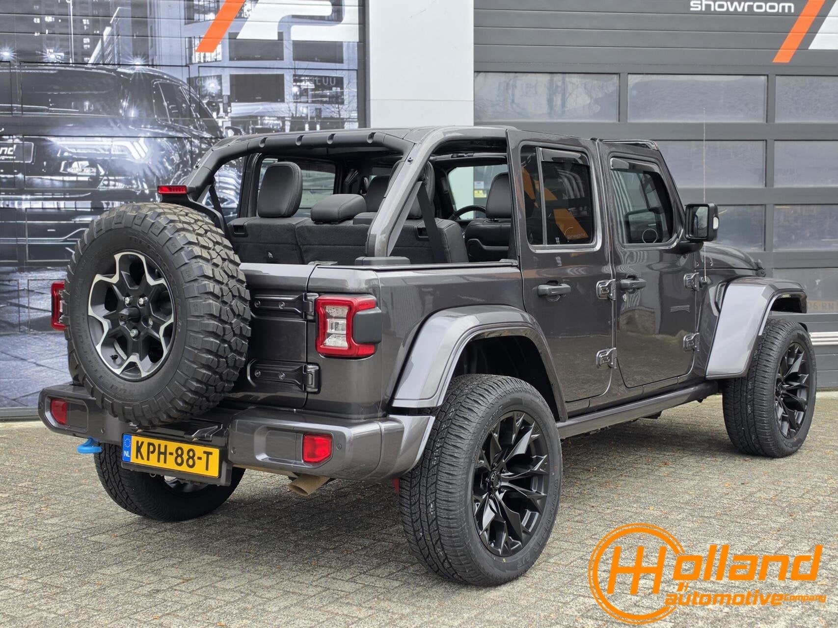 Jeep Wrangler Unlimited 4xe 380 Rubicon|BRUTE|ACC|NAVI|STOEL, Auto's, Automaat, Zwart, 4 cilinders, 23 km/l