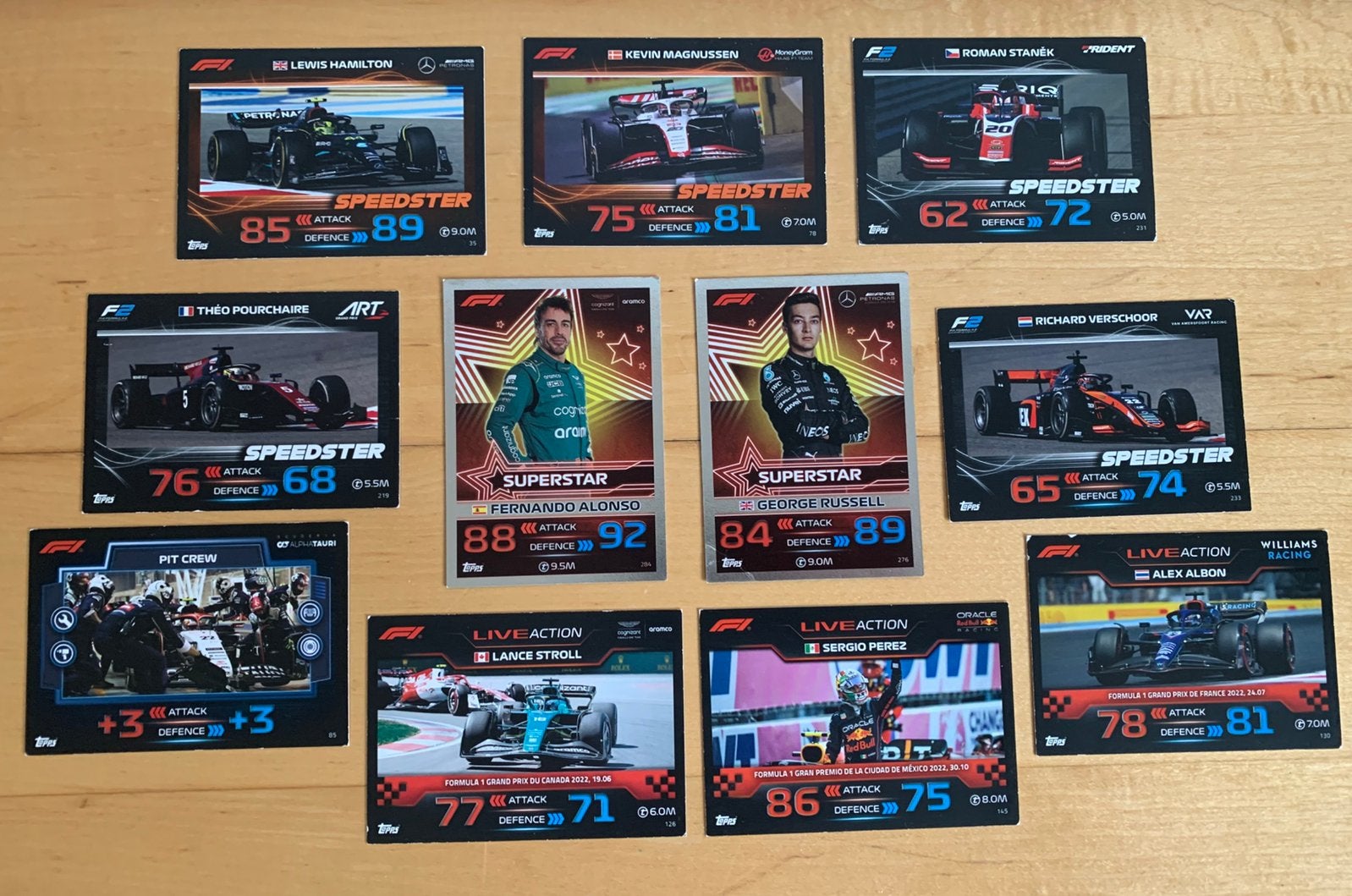 11 kaarten F1 Turbo Attax 2023, Ophalen of Verzenden, Gebruikt, Formule 1