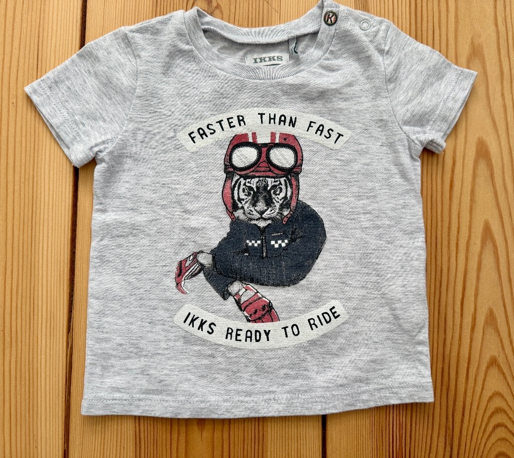 IKKS baby shirt / tee - Grijs tijger - maat 68, Ophalen of Verzenden, Zo goed als nieuw, Shirtje of Longsleeve, IKKS